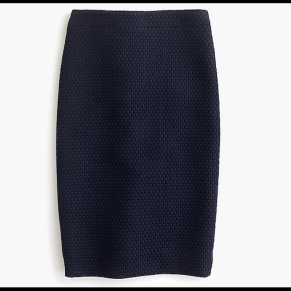 Jcrew navy blue matelasse pencil skirt
